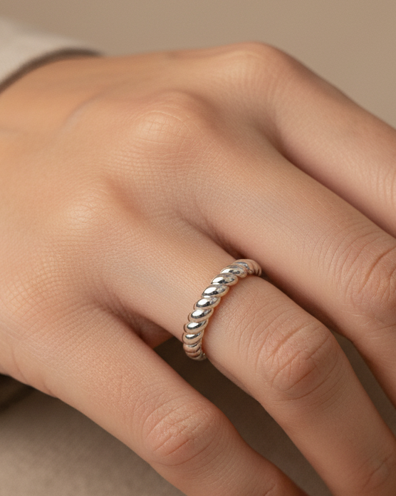 Bague torsade Boost - BLANC