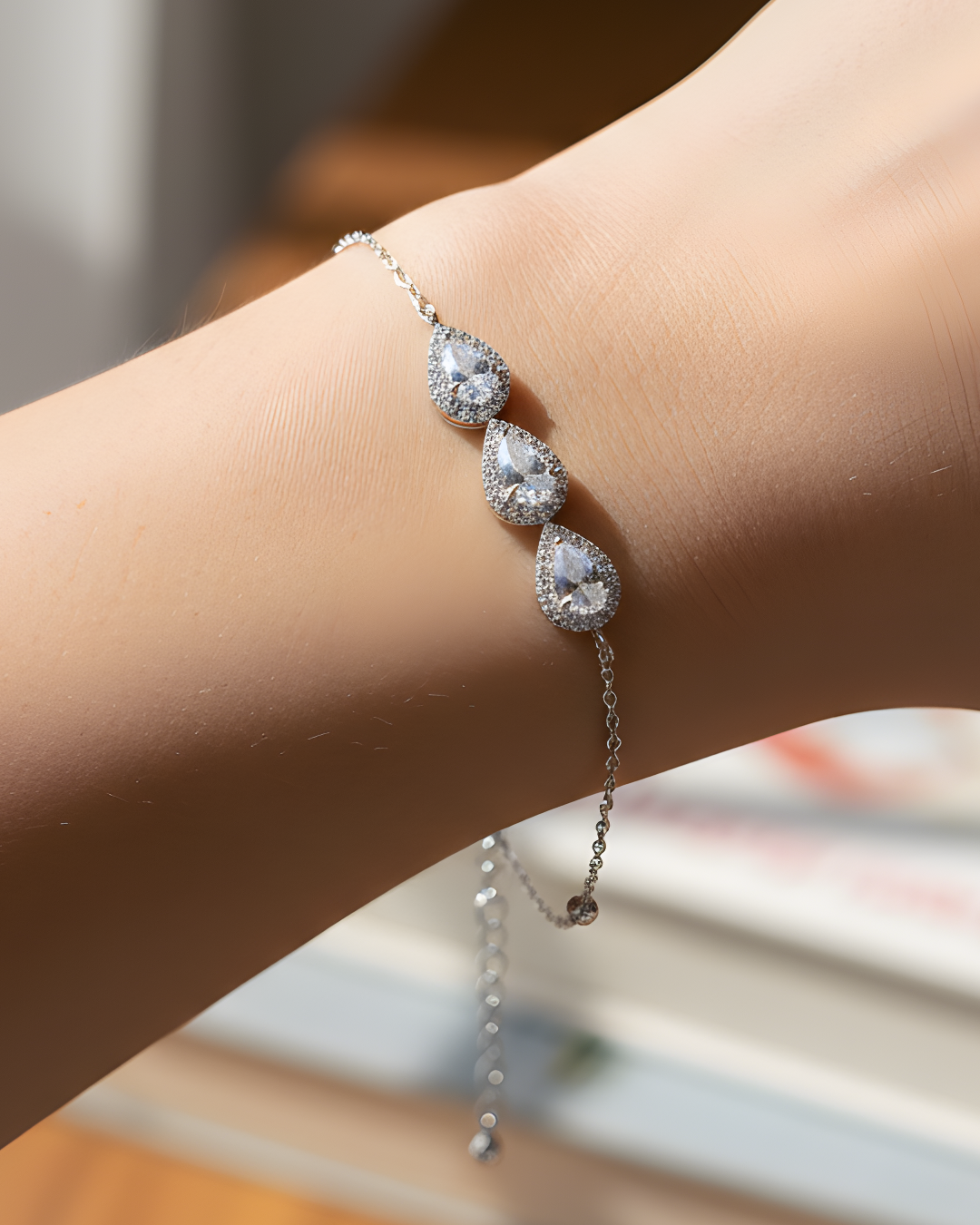 Bracelet trois poires Infini - BLANC