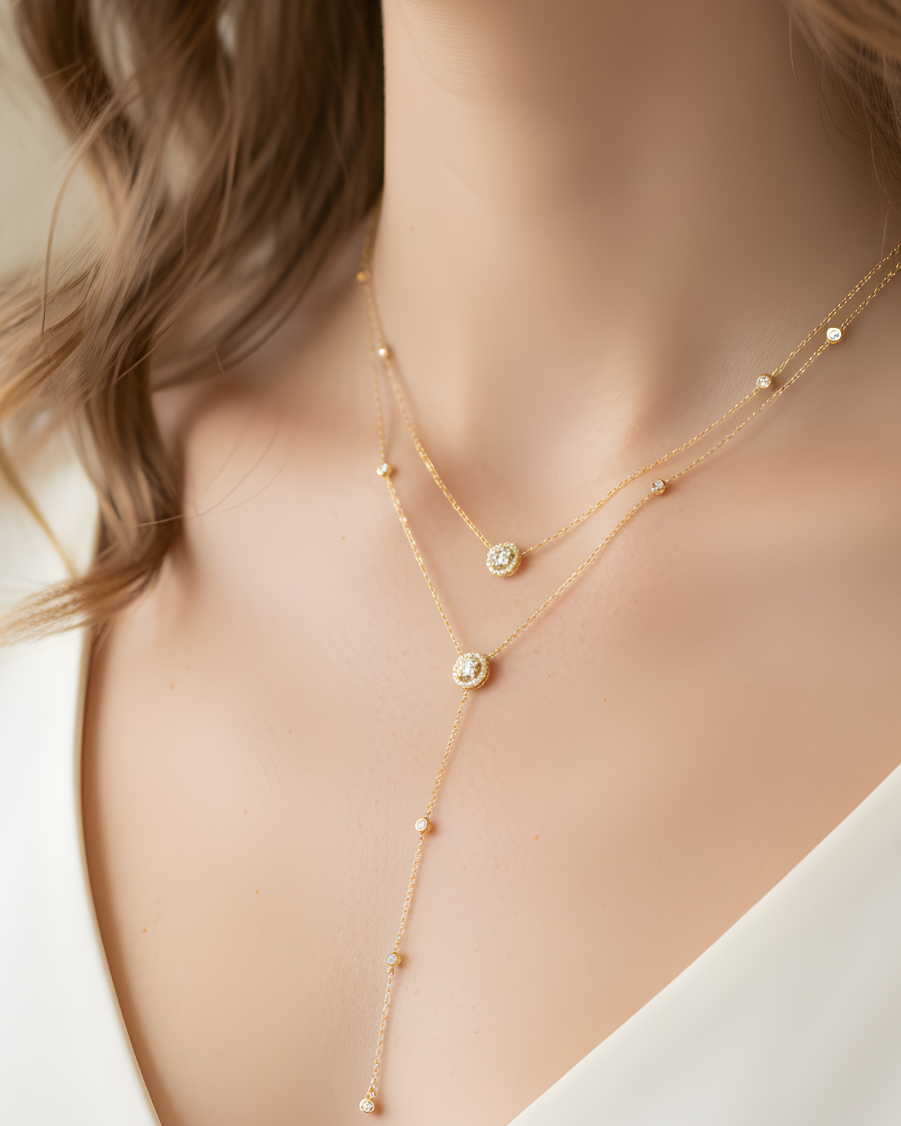 Double Infinity Round Necklace - GOLD