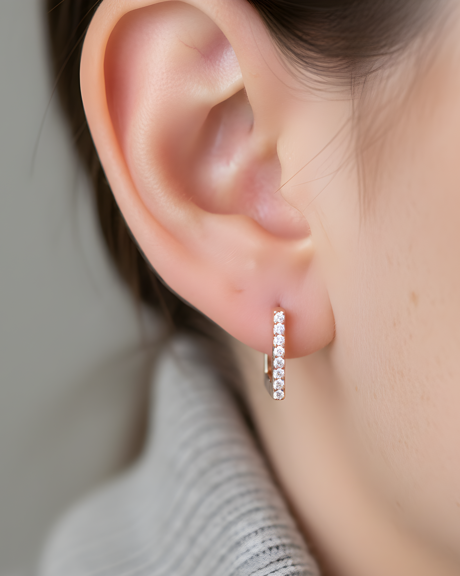 Créoles carrées - ROSE