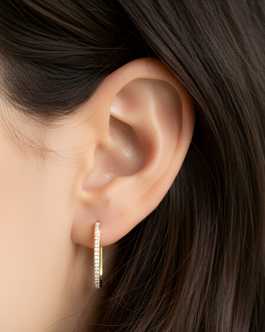 Timeless long hoop earrings - GOLD