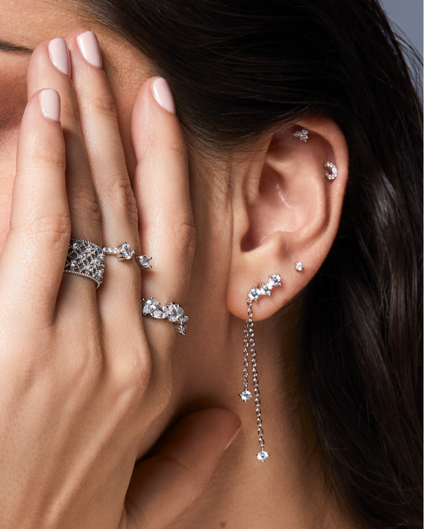 Timeless trio piercing - WHITE