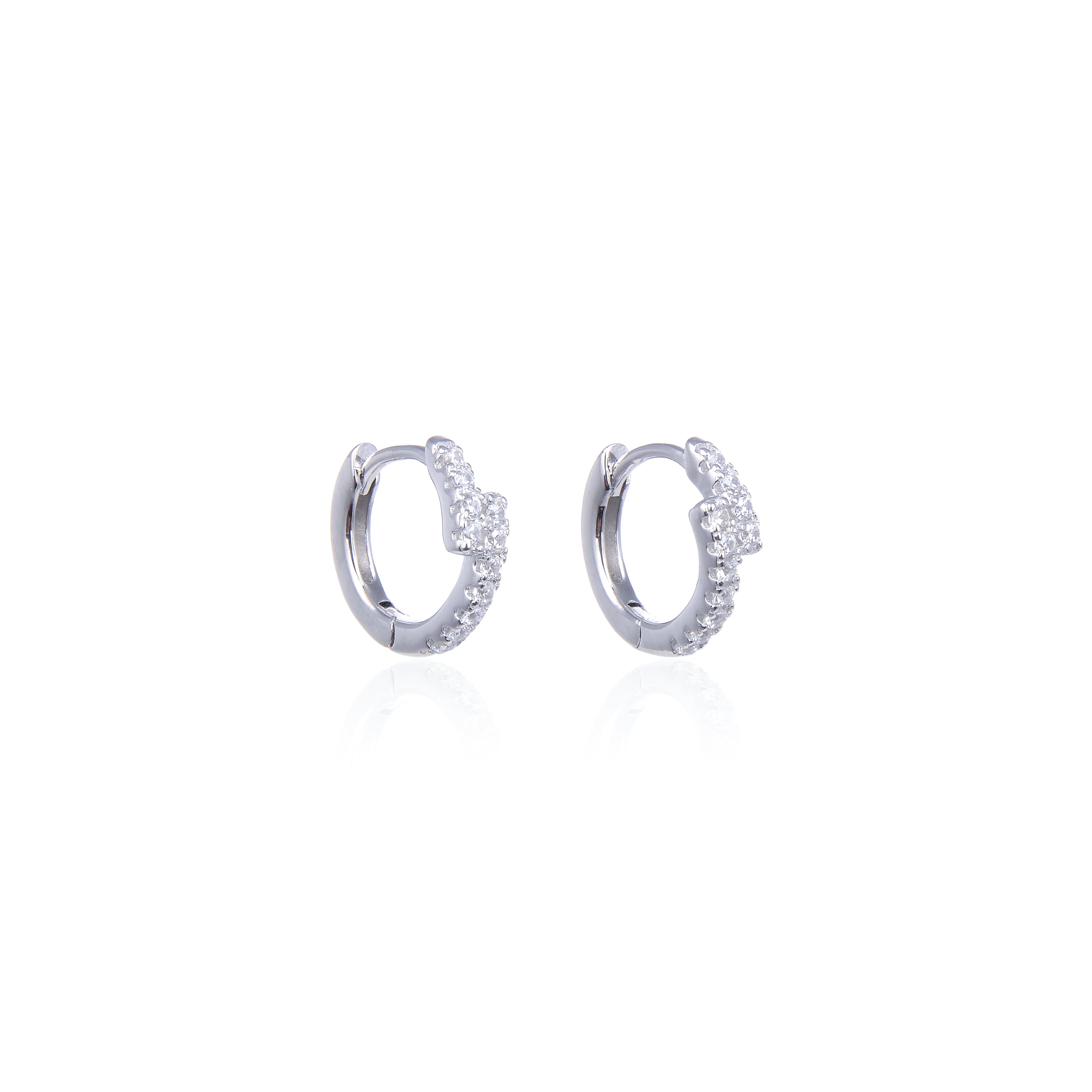 Mini Intemporel overlap hoop earrings - WHITE