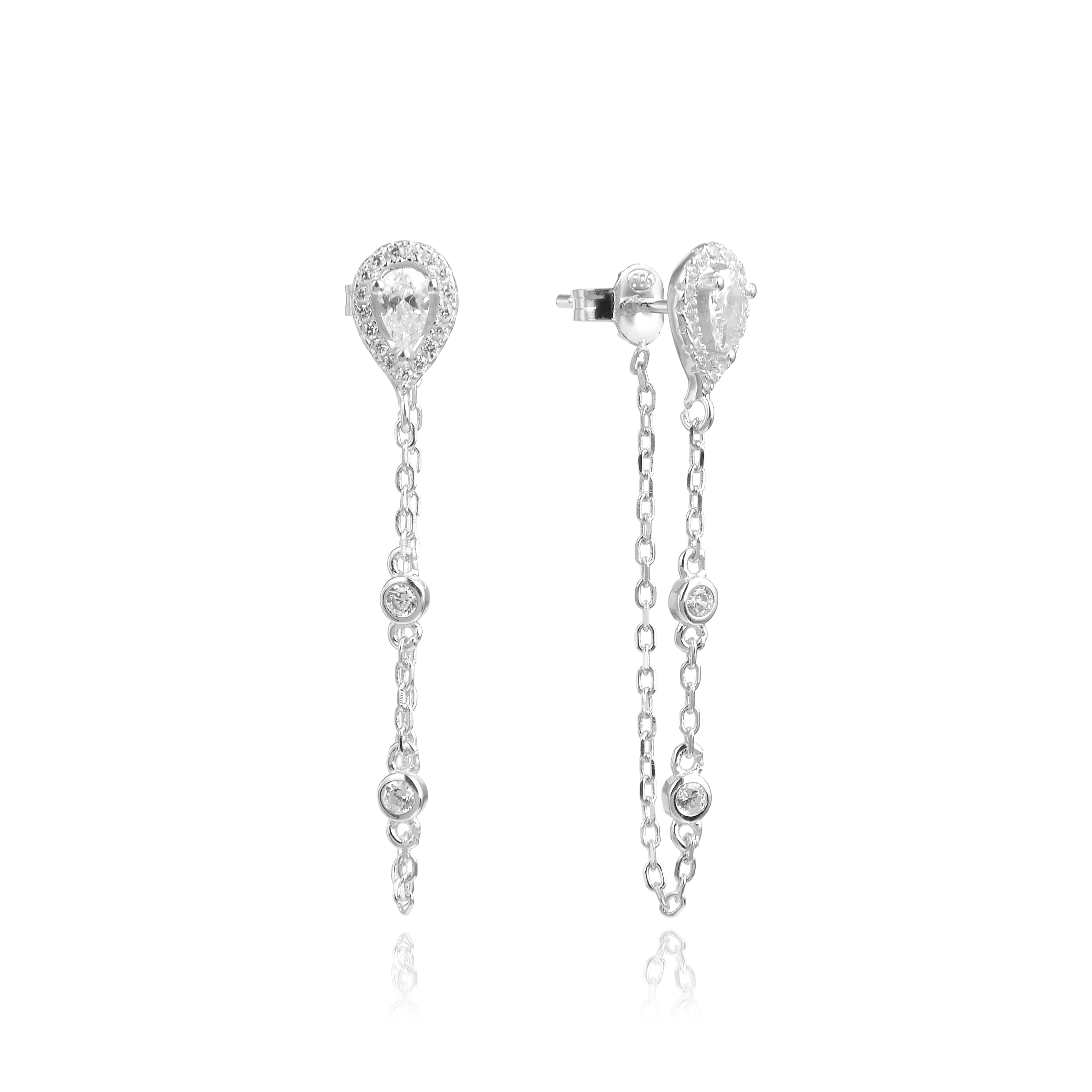 Boucles d'oreilles pendantes rock Sweet Pear - BLANC – Gena Jewelry