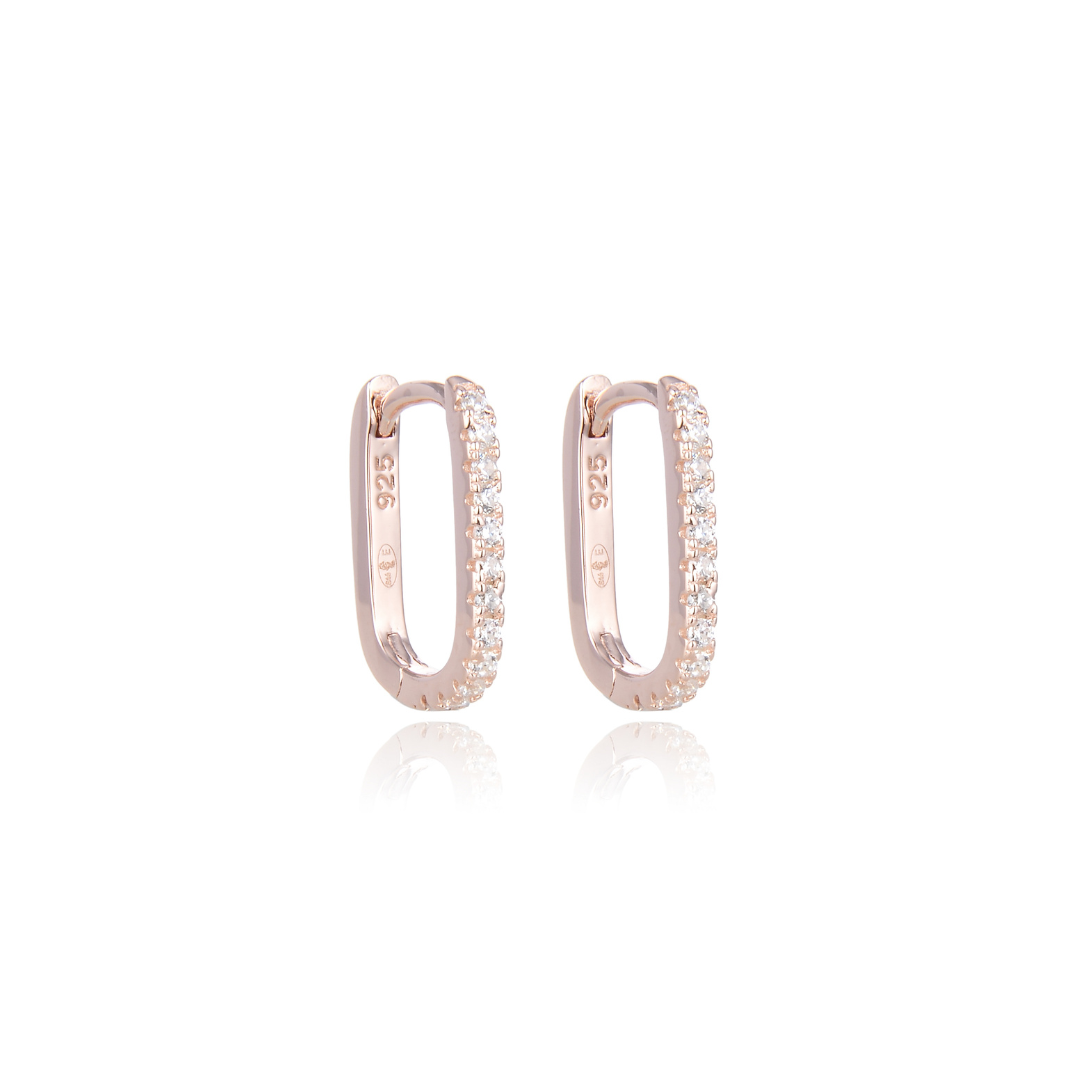 Intemporel M paved hoop earrings - PINK