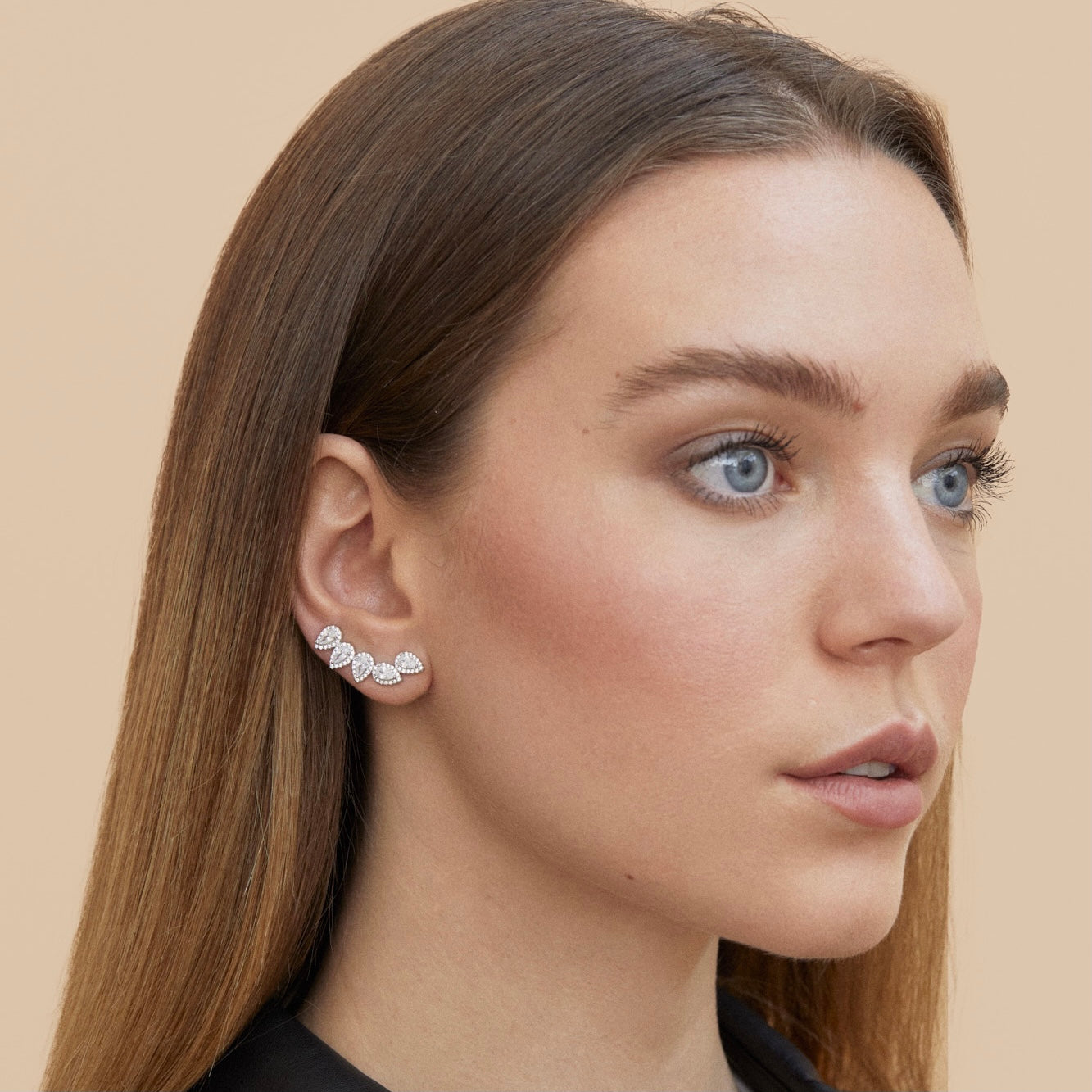 Gala five pear earrings - WHITE