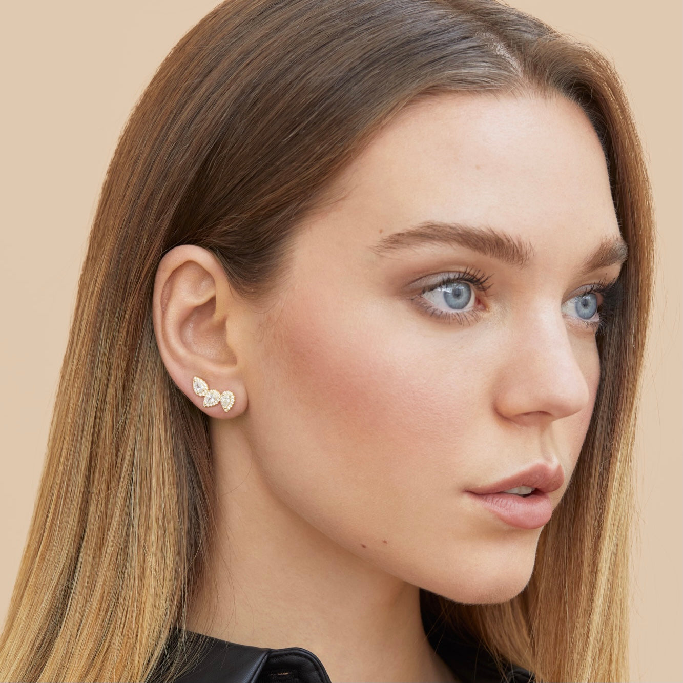 Gala three pear earrings - GOLD