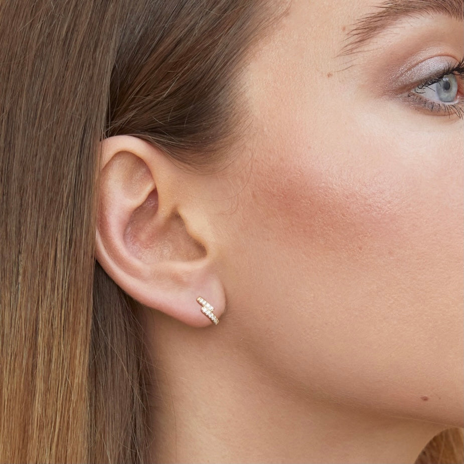 Mini Intemporel overlap hoop earrings - GOLD