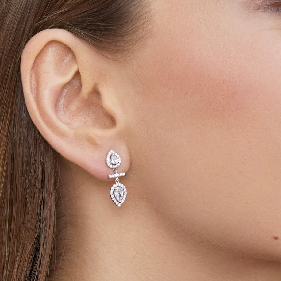 Boucles d’oreilles opposite Infini Poire - BLANC