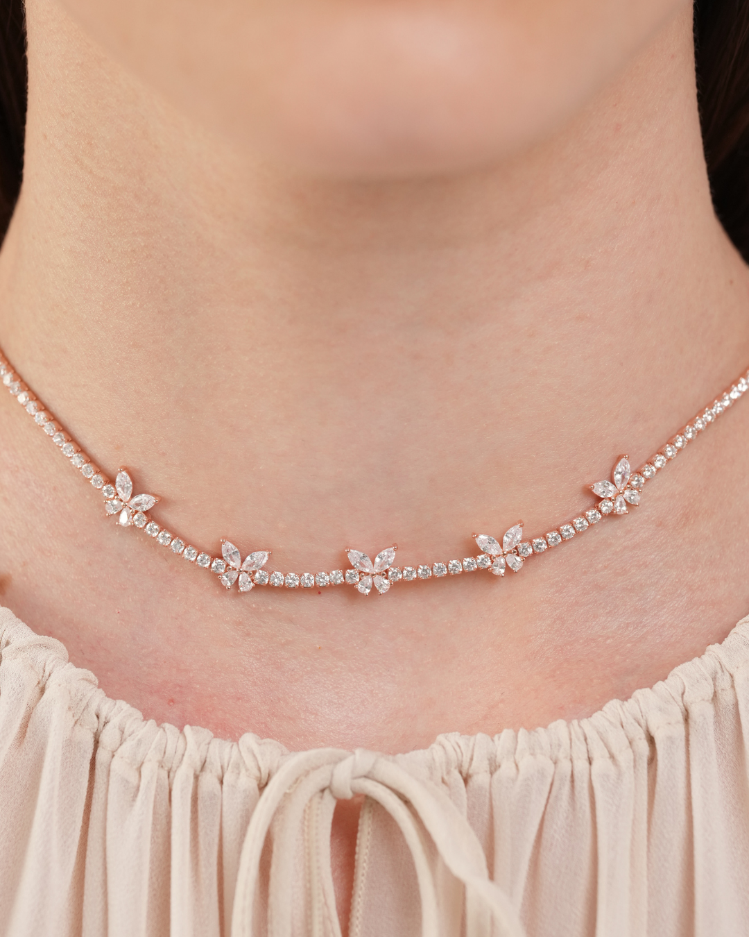 Collier rivière Papillon – ROSE