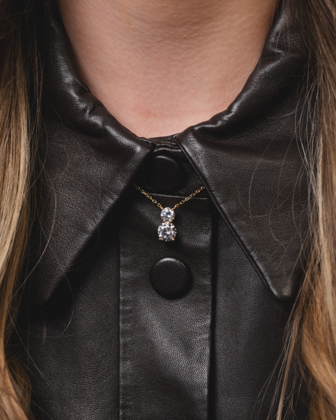Collier double rond intemporel XL - ROSE