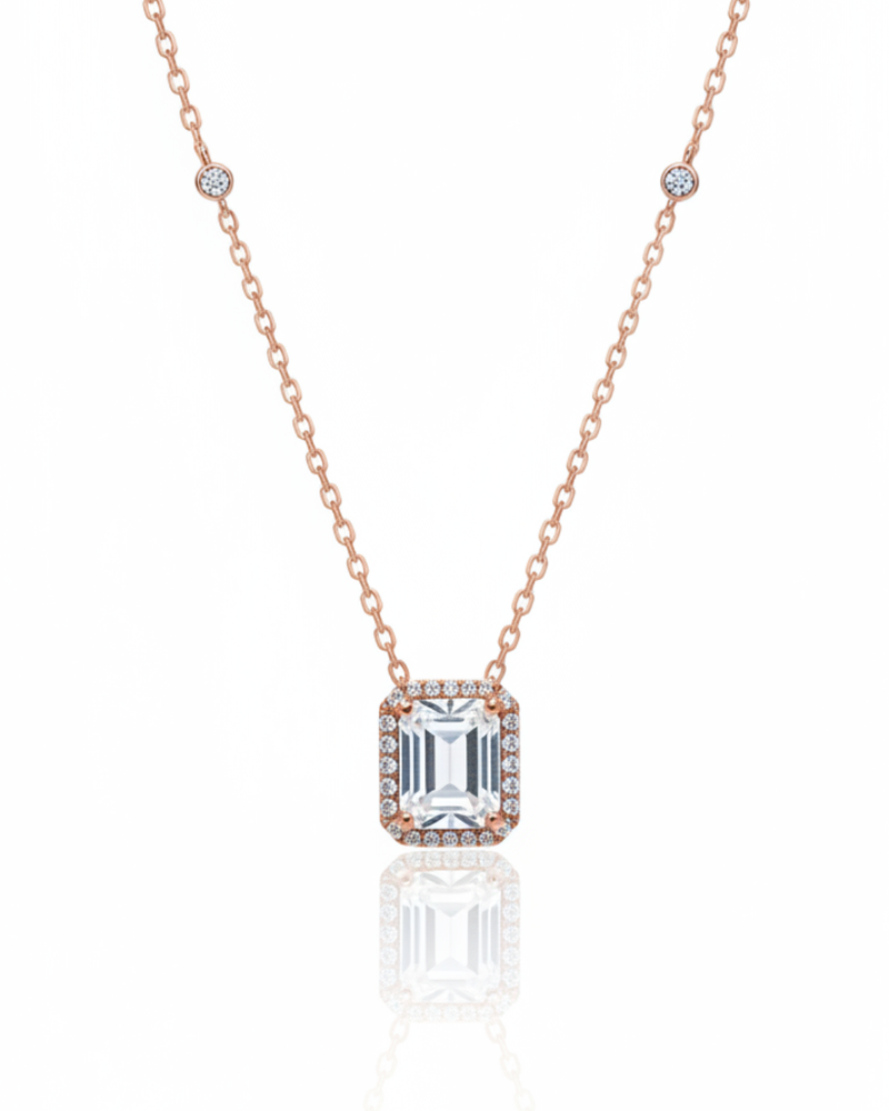 Collier émeraude - ROSE