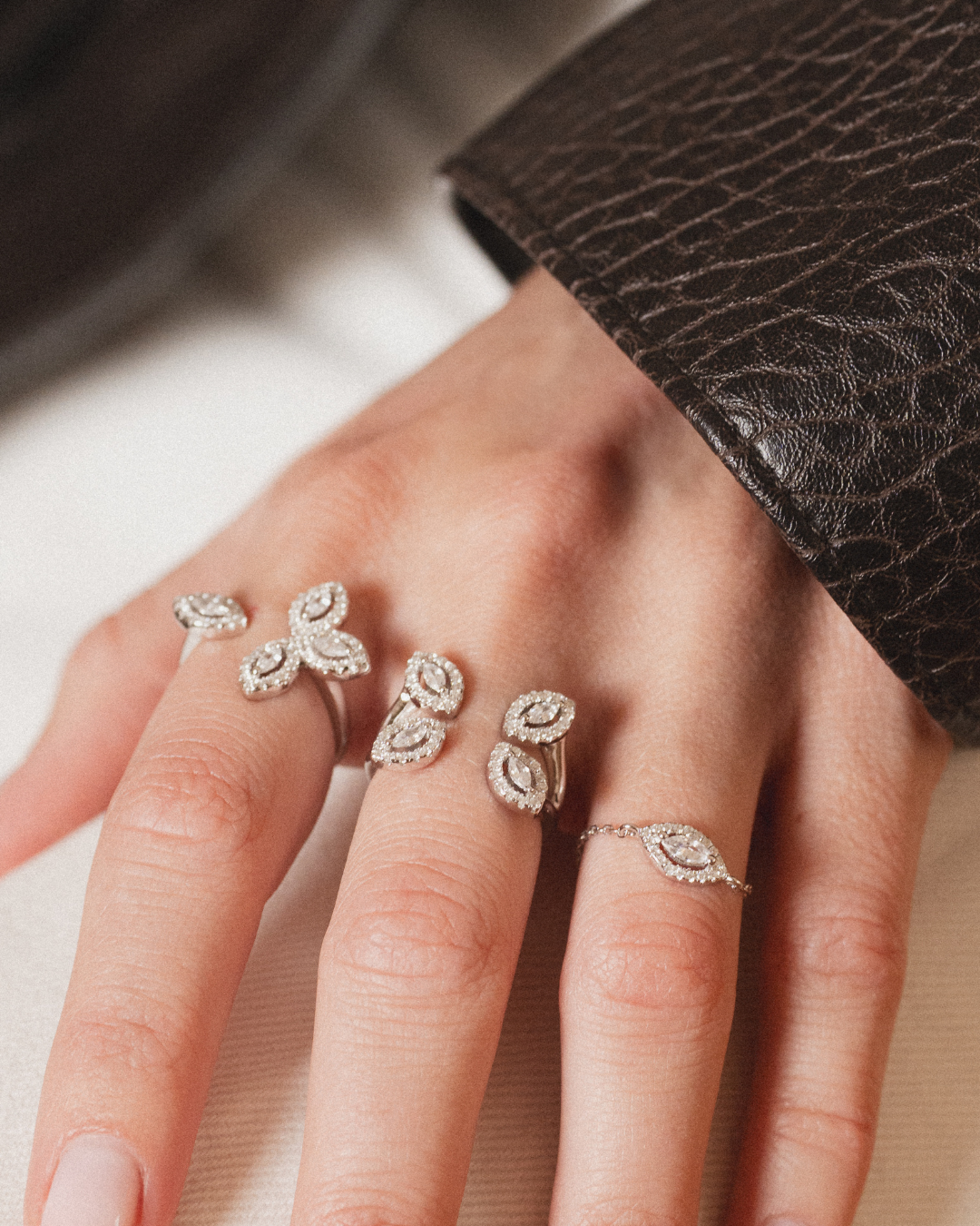 Bague chaîne Fleur éternelle - ROSE