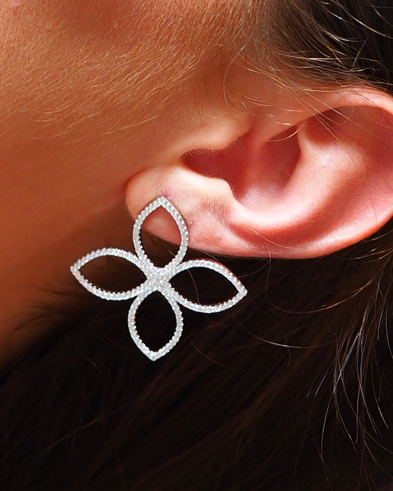 Maxi Créoles Fleur Éternelle - BLANC