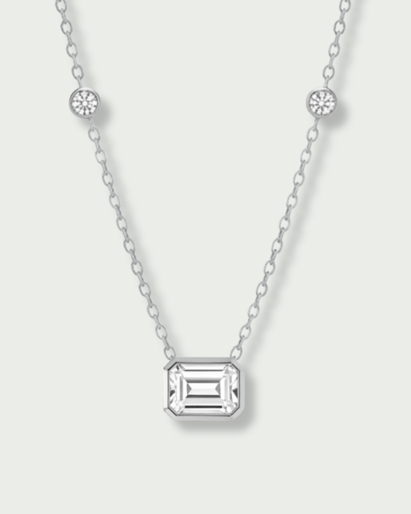 Collier rectangle - BLANC