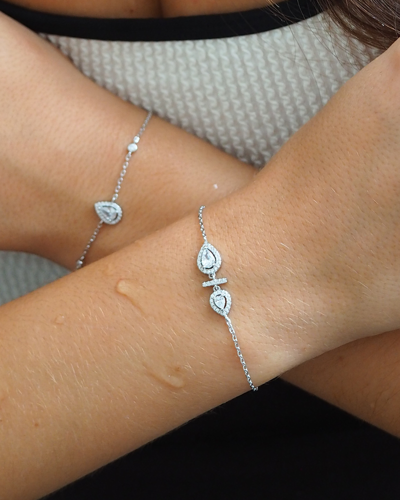 Opposite Infinity Pear Bracelet - WHITE