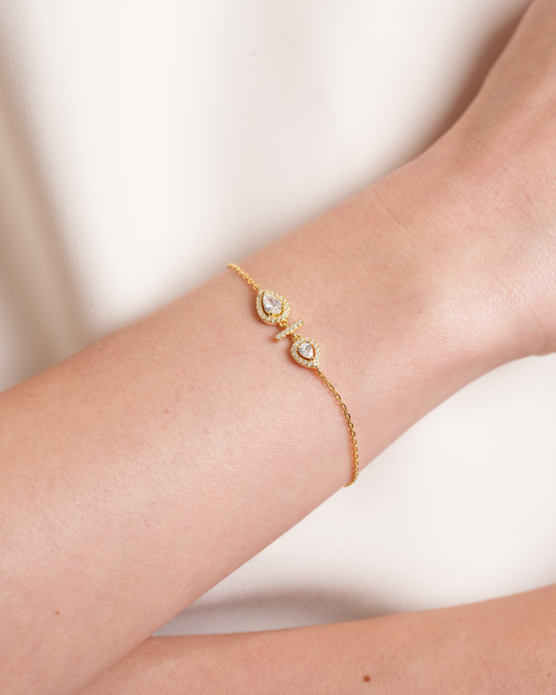 Opposite Infinity Pear Bracelet - GOLD