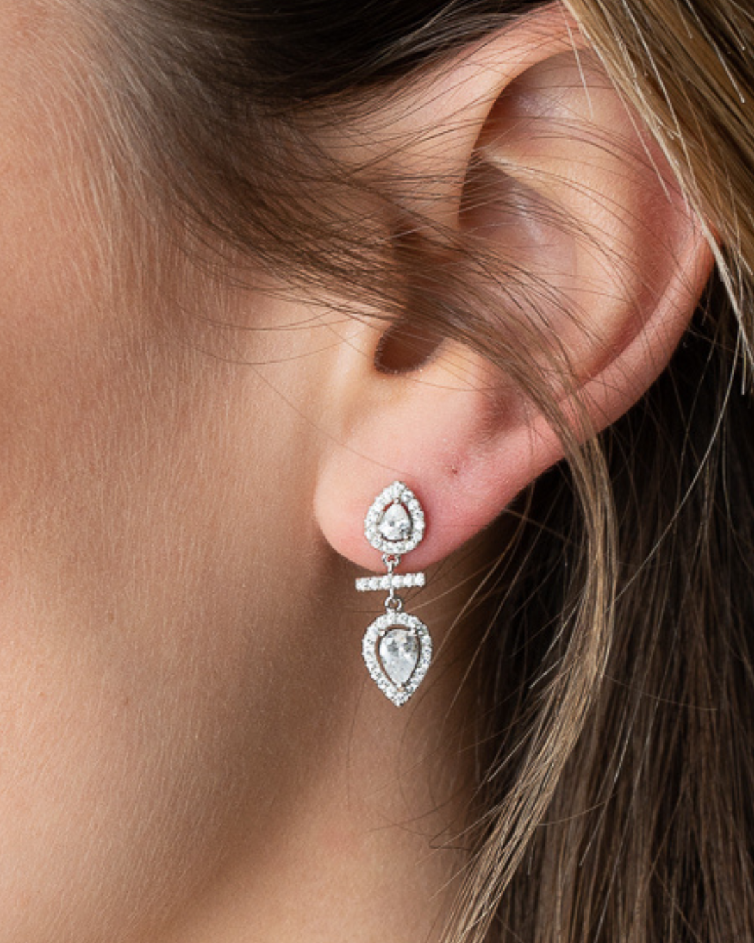 Boucles d’oreilles opposite Infini Poire - BLANC