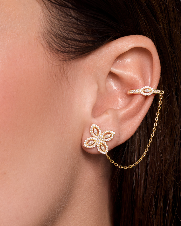 Mono boucle Fleur Éternelle - DORÉ