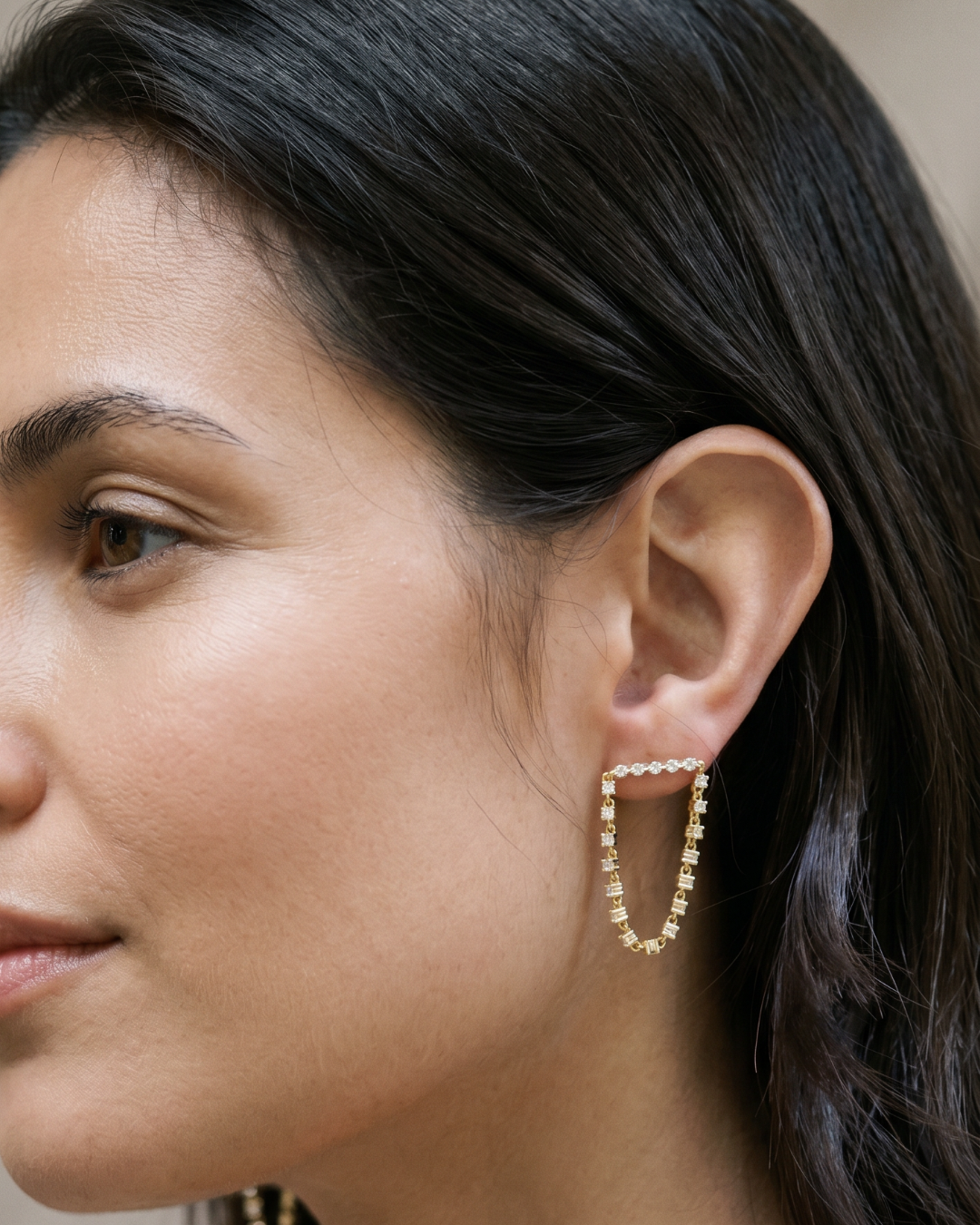Boucles d'oreilles rivière arceau - DORÉ