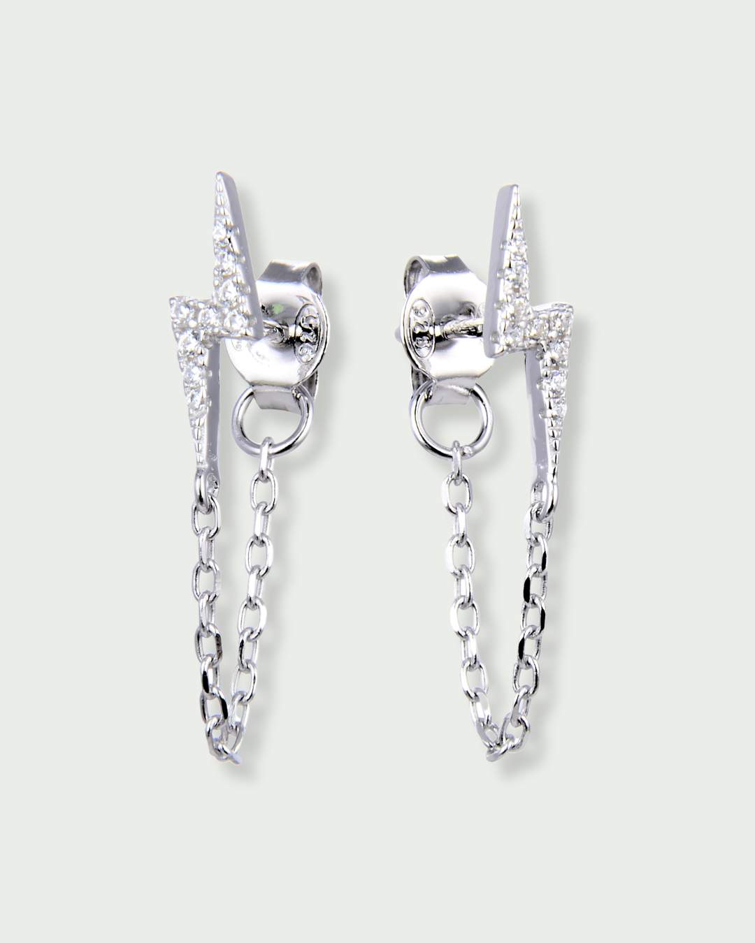 Boucles éclair chaine - BLANC