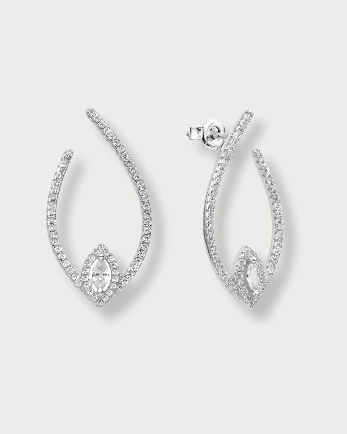 Créoles goutte Fleur de Vie - BLANC