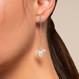 Boucles d’oreilles pendantes Fleur de vie - BLANC