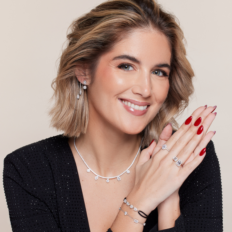 Puces asymétriques Gabriella - BLANC