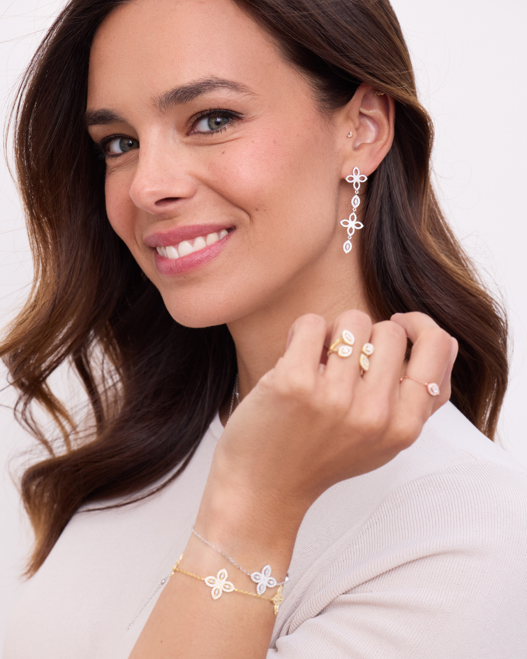 Eternal Flower Drop Earrings - GOLD