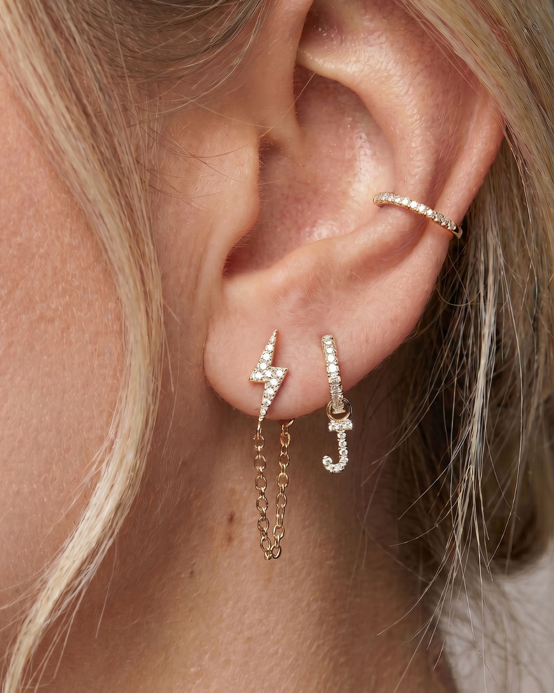 Boucles éclair chaine - ROSE