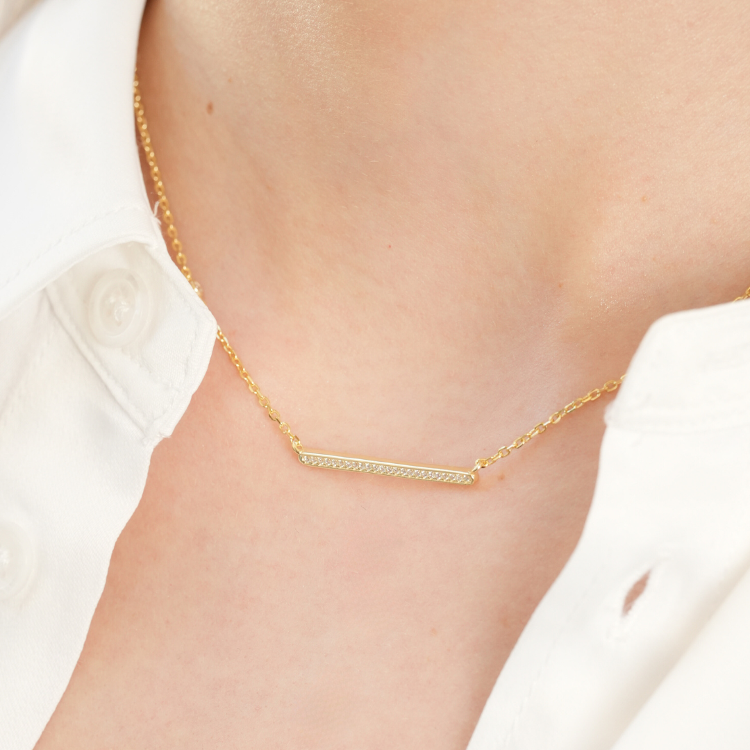 Collier barrette Intemporel - BLANC