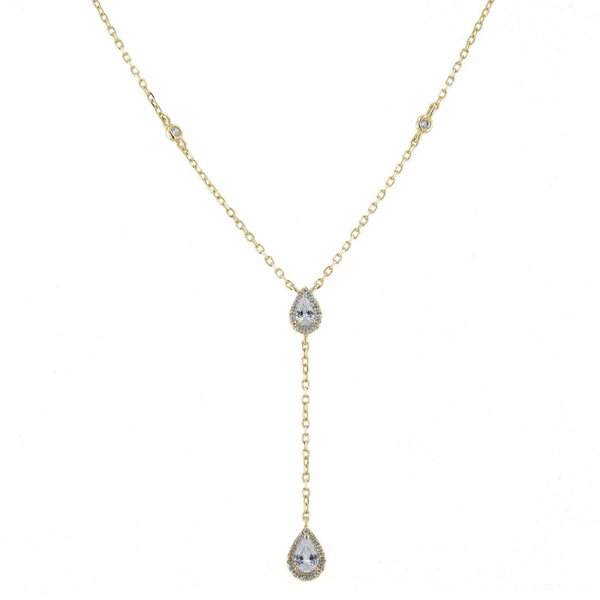 Double pear necklace - GOLDEN 