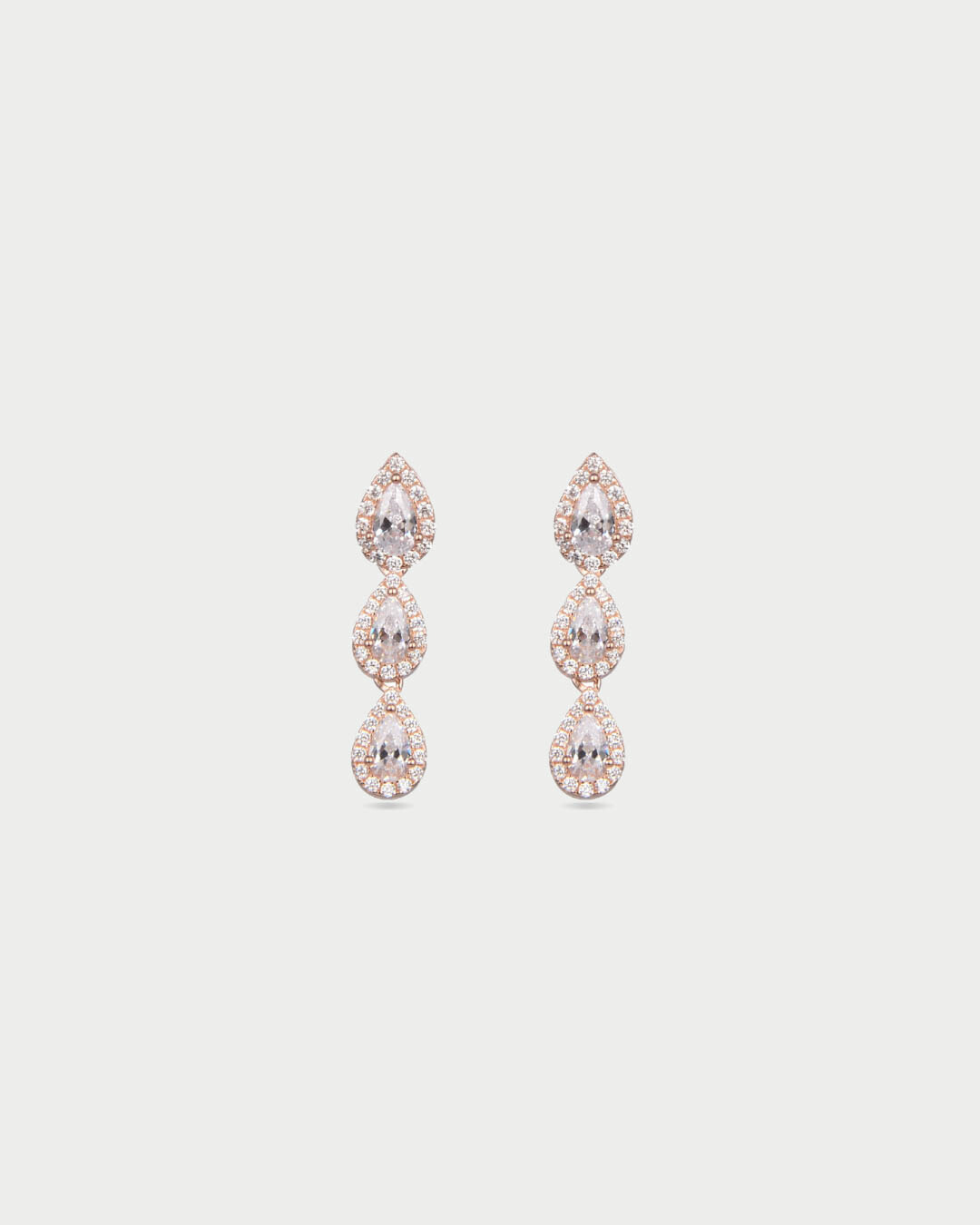 Boucles d'oreilles trois poires Infini - ROSE