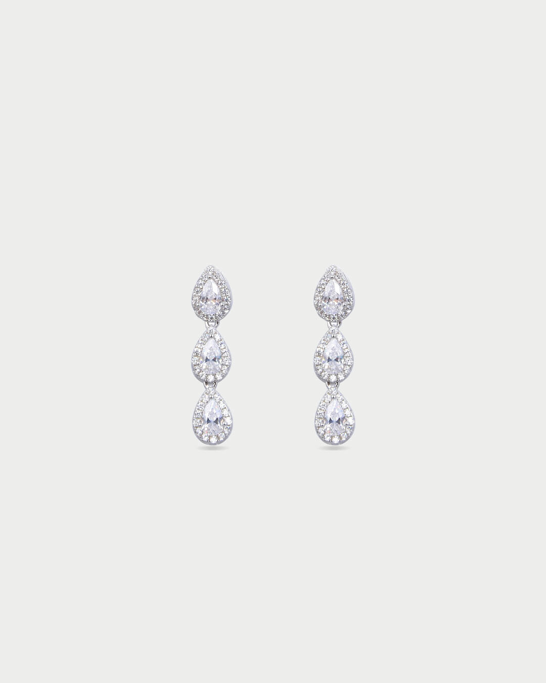 Boucles d'oreilles trois poires Infini - BLANC