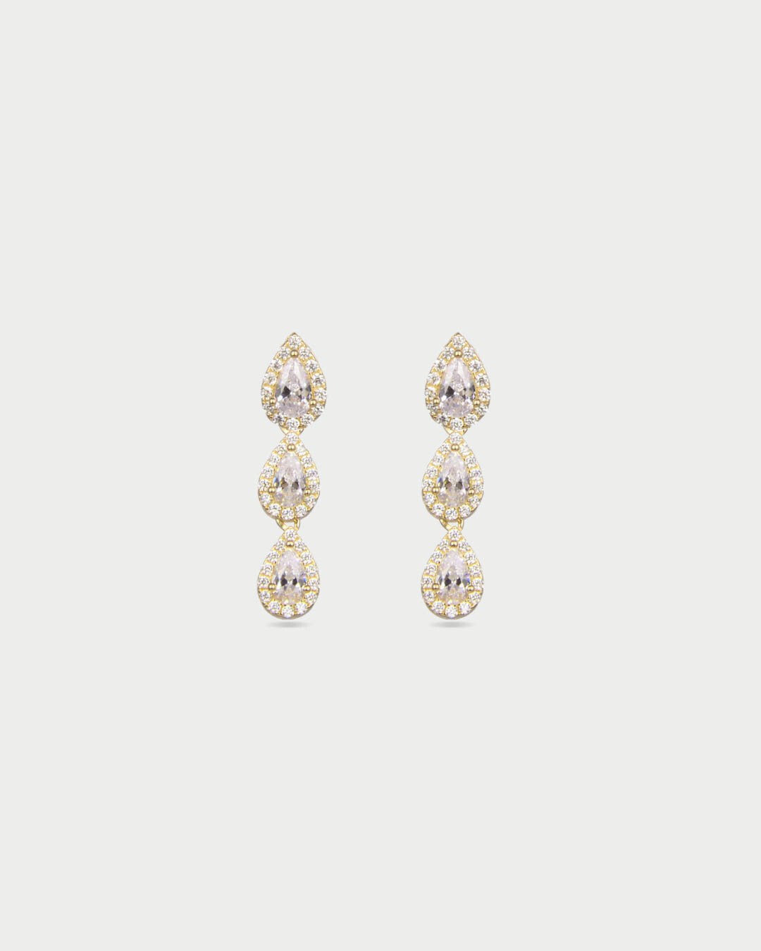Boucles d'oreilles trois poires Infini - DORÉ