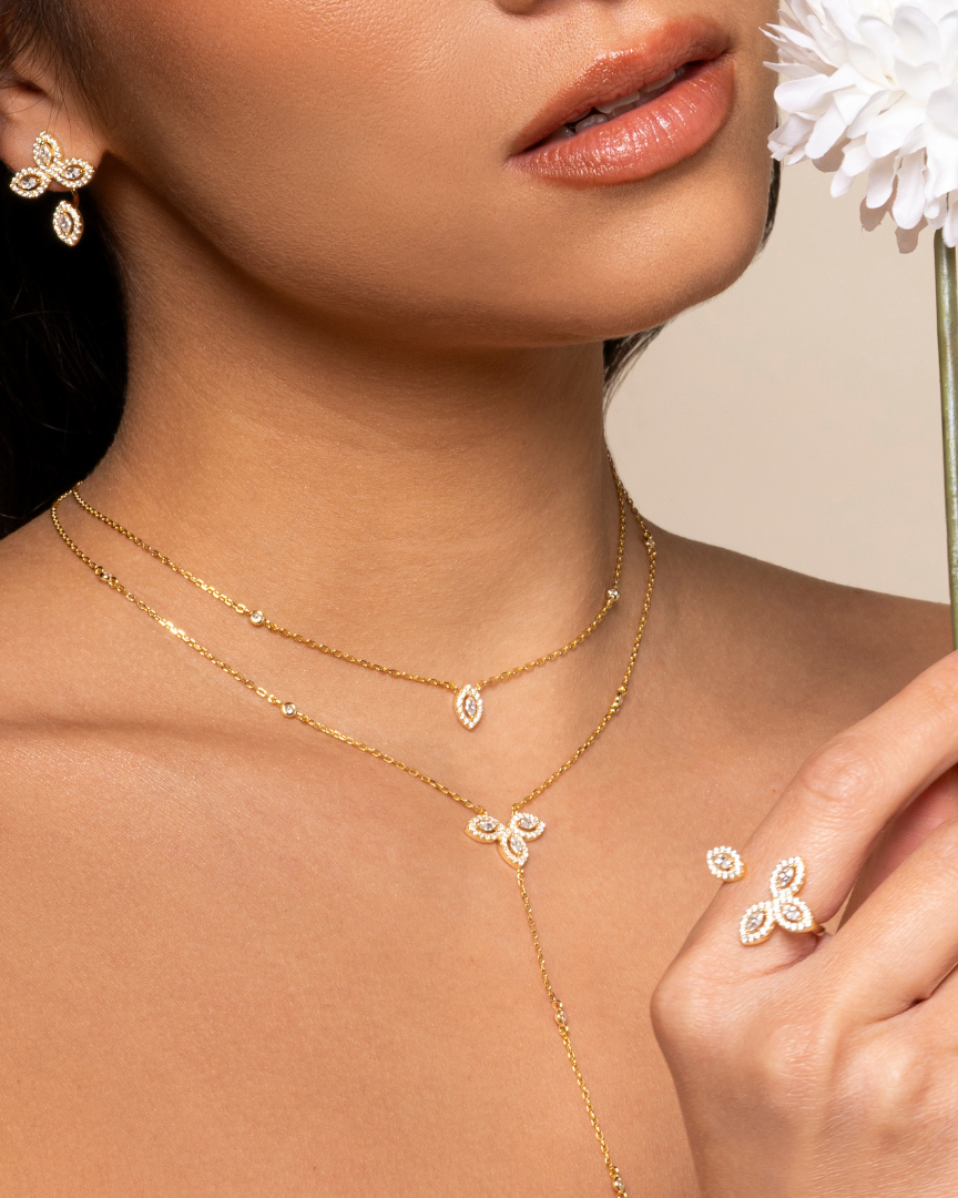 Double Flower of Life Necklace - WHITE