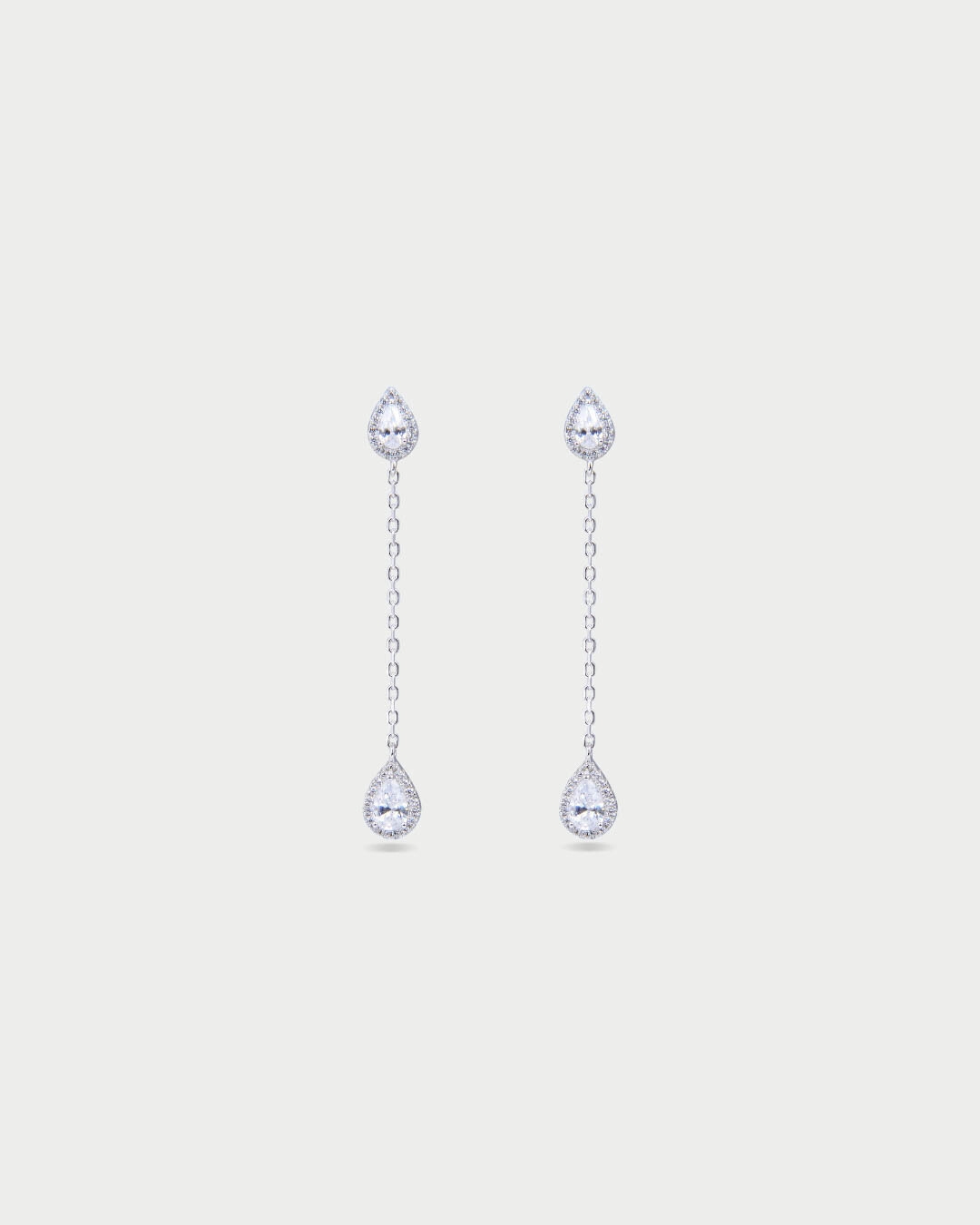 Boucles d'oreilles pendantes Infini Poire - BLANC
