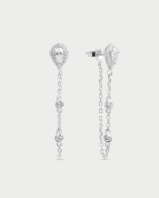 Boucles d'oreilles pur Infini Poire - BLANC