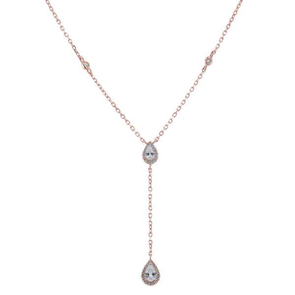 Double pear necklace - PINK 