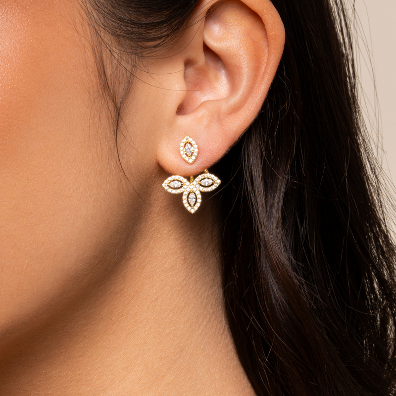 Asymmetrical Flower of Life Earrings - PINK