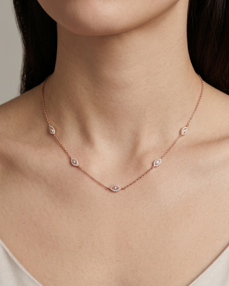 Collier marquises pavées - ROSE