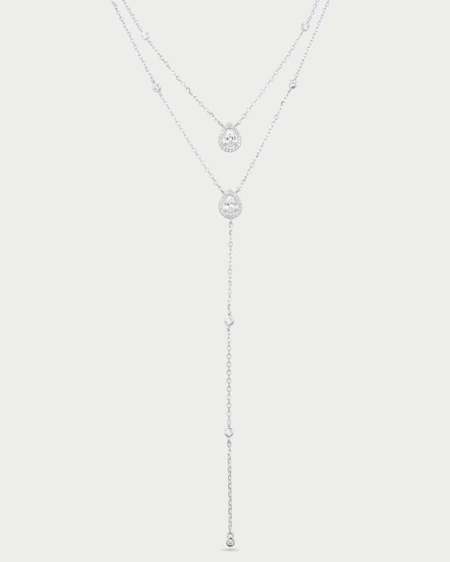 Sautoir double Infini Poire - BLANC