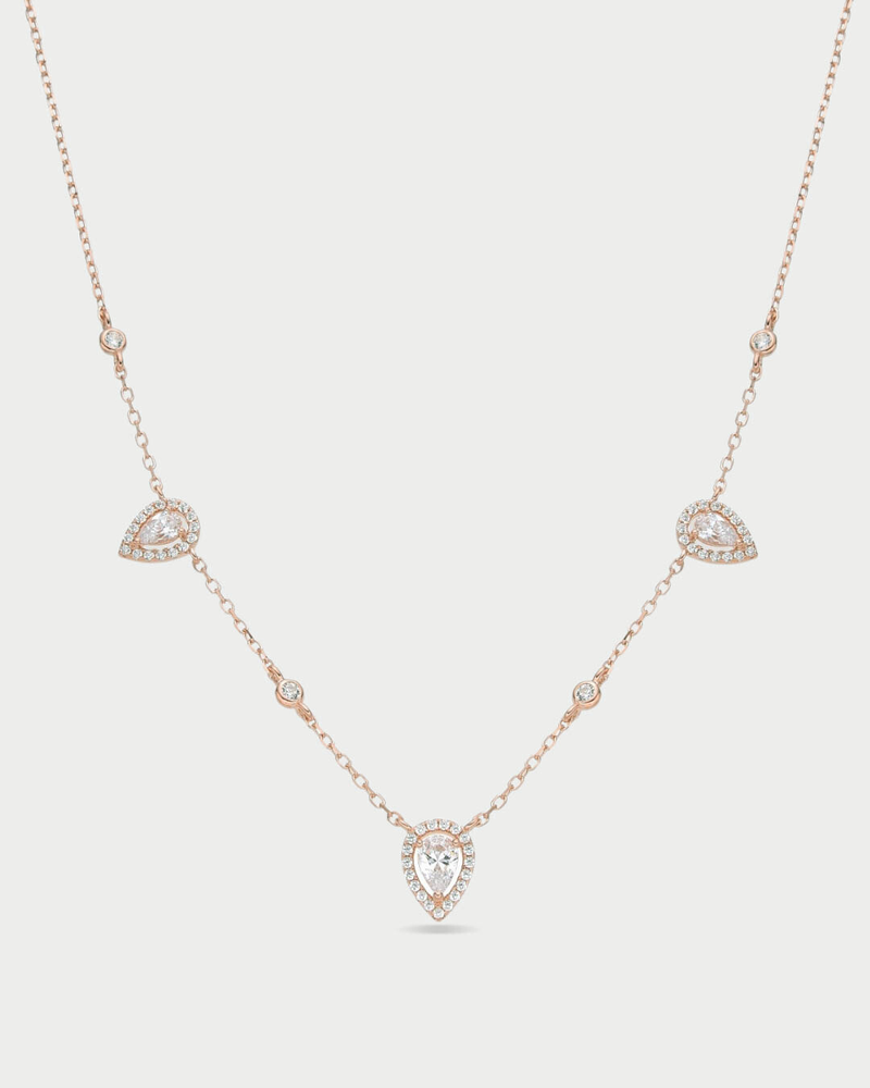 Collier Trio Infini Poire - ROSE
