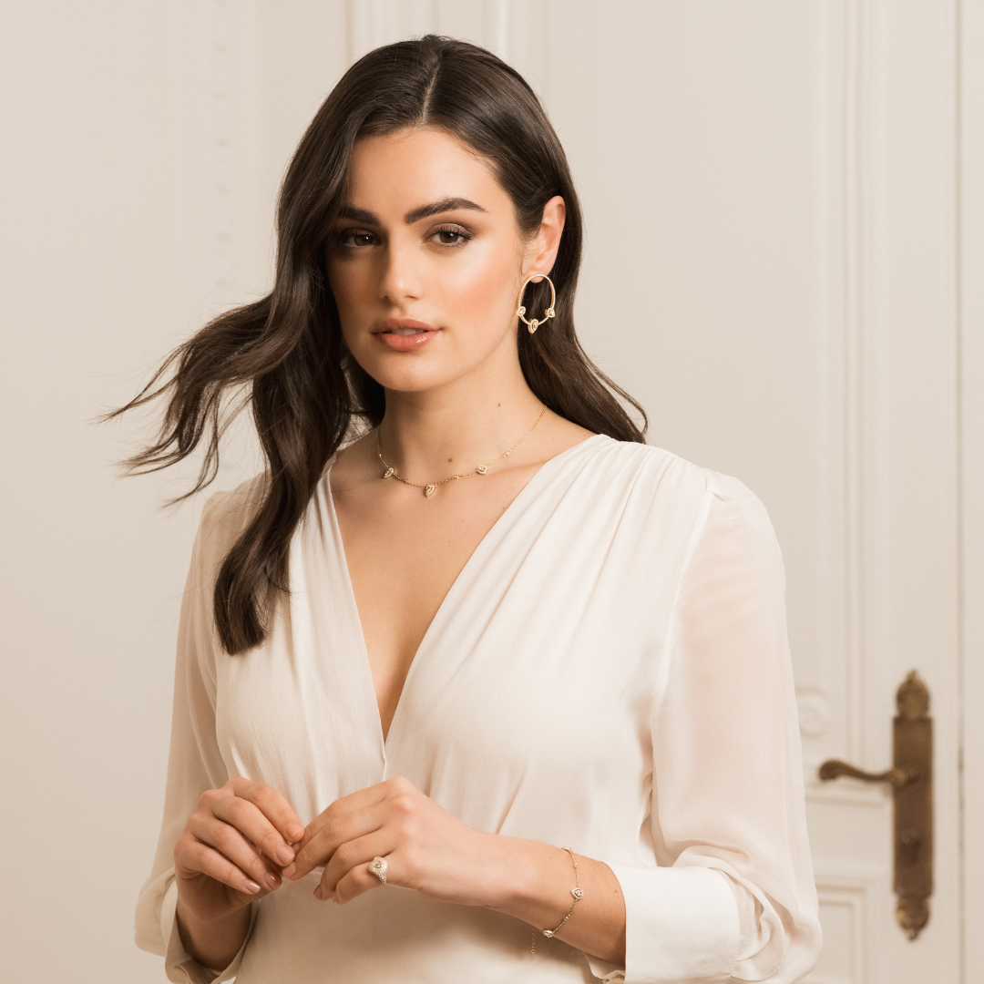 Collier Trio Infini Poire - BLANC