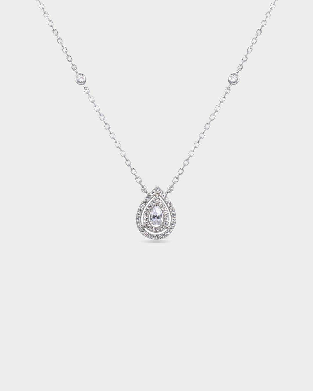Collier deux rangs Infini Poire - BLANC