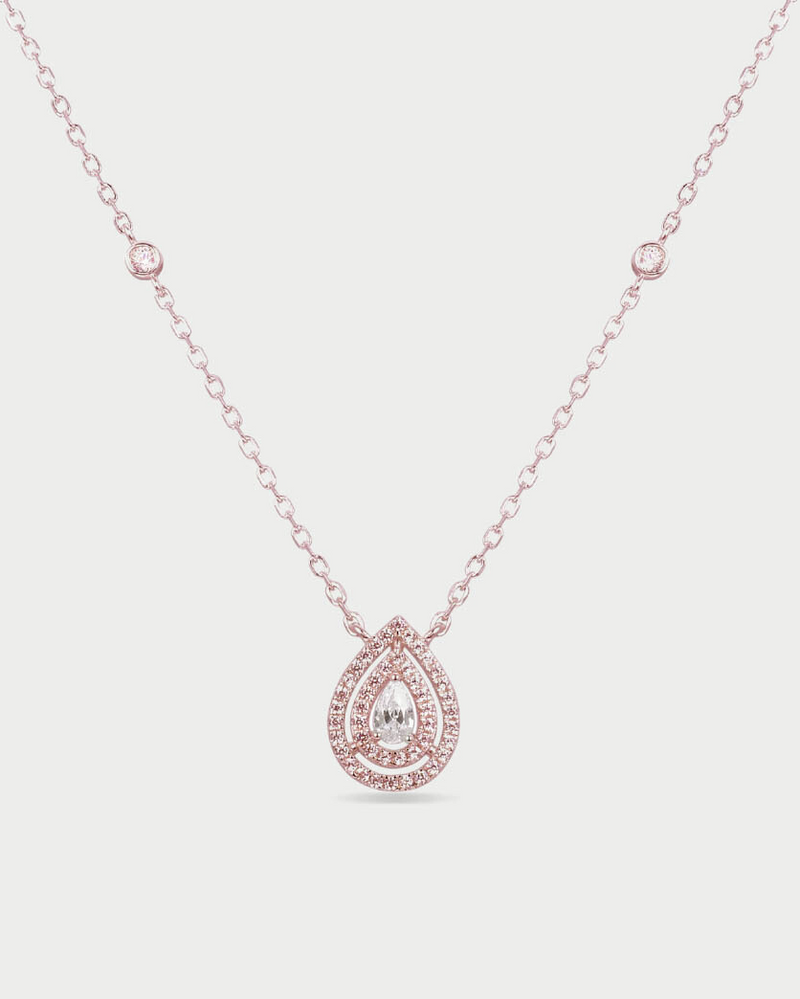 Two-row Infinity Pear Necklace - PINK