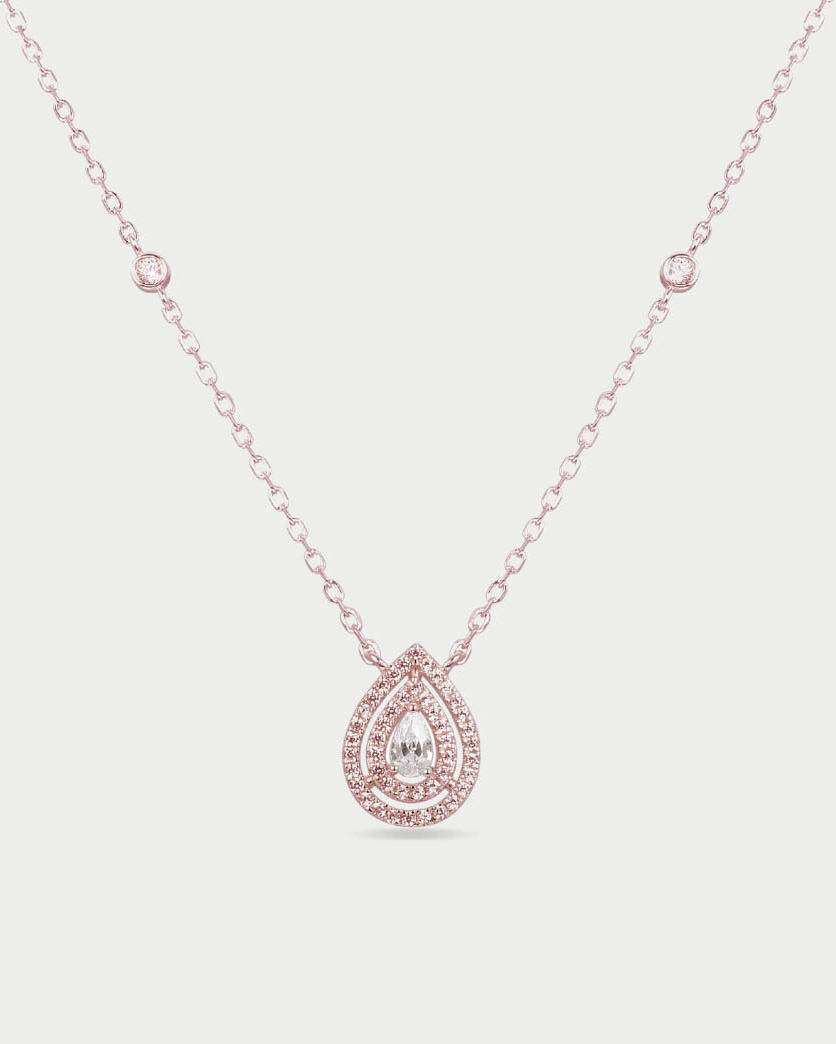 Two-row Infinity Pear Necklace - PINK