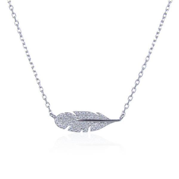 Collier plume - BLANC