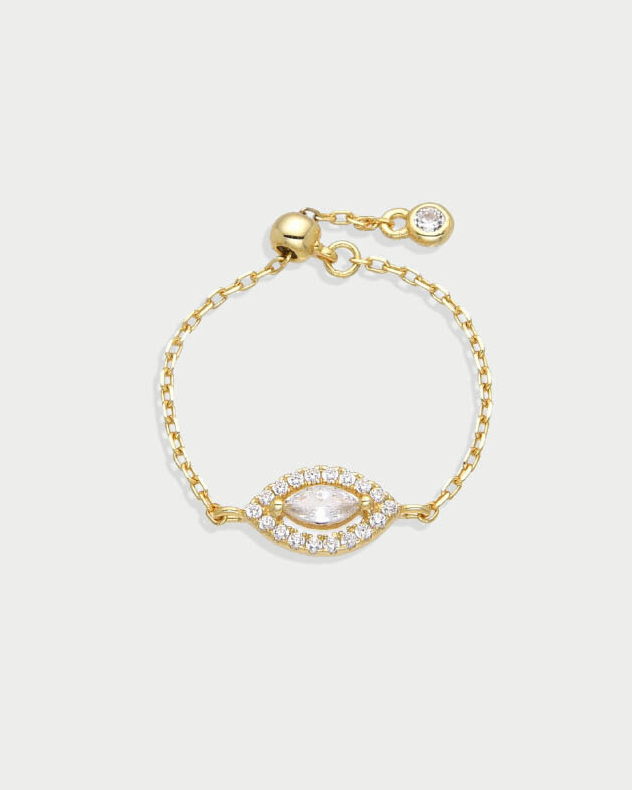 Bague chaîne Fleur éternelle - DORÉ