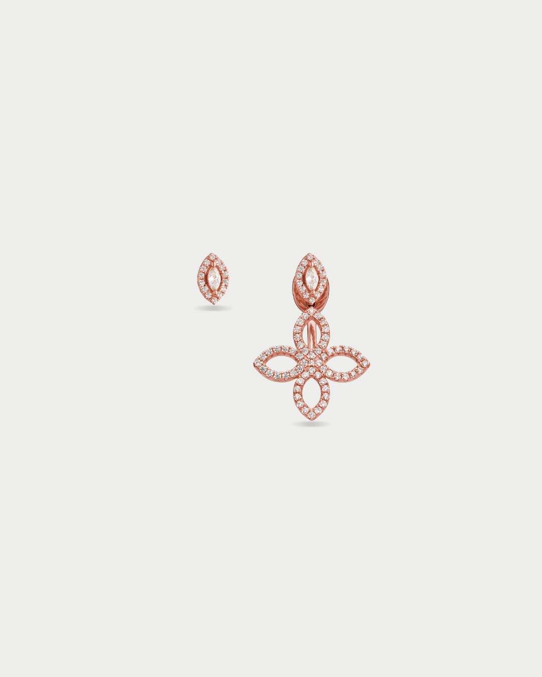 Boucles d’oreilles asymétriques Fleur Éternelle - ROSE